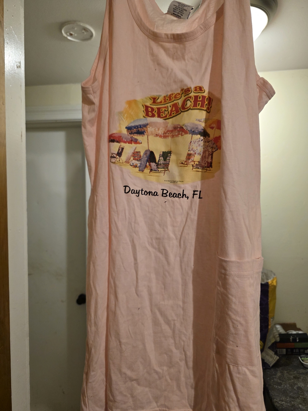 Daytona Beach Bathing Suit Cover Up Pink Graphic Tank